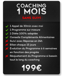 Coaching 1 mois sans suivi